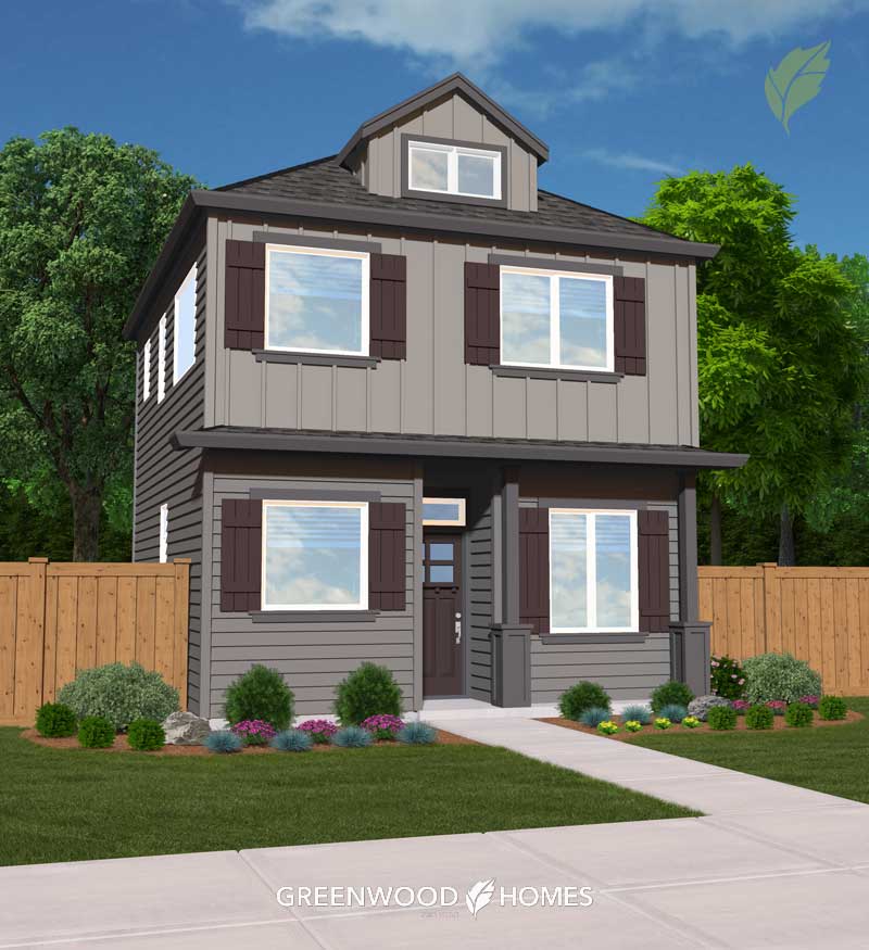 GreenwoodHomes_GabrielVillage_Building2-6 Greenwood Homes - House rendering for Gabriel Village in Portland, Oregon