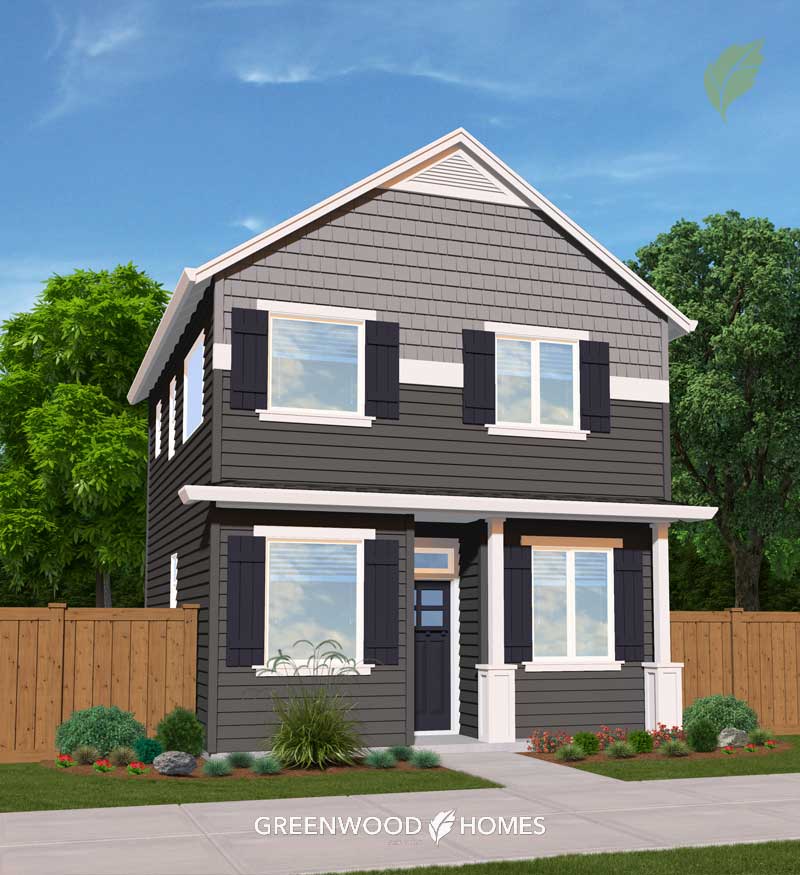 GreenwoodHomes_GabrielVillage_Building7 Greenwood Homes - House rendering for Gabriel Village in Portland, Oregon
