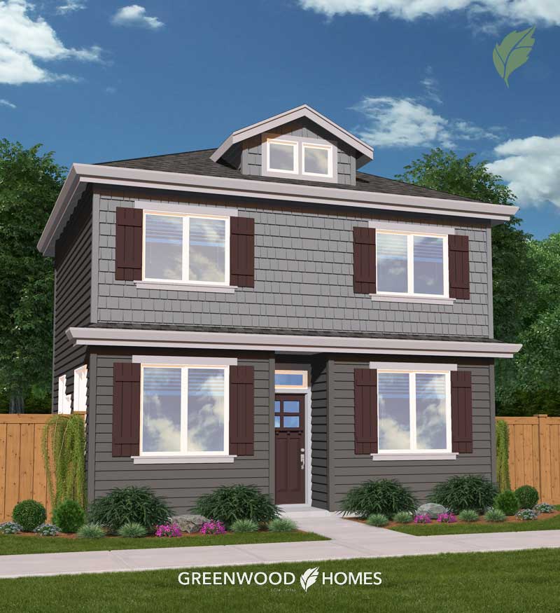 GreenwoodHomes_GabrielVillage_Building8 Greenwood Homes - House rendering for Gabriel Village in Portland, Oregon