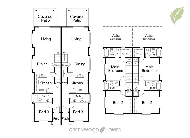 SW 1st Avenue Floor Plan by Greenwood Homes Building 7, Home 1 (Left)