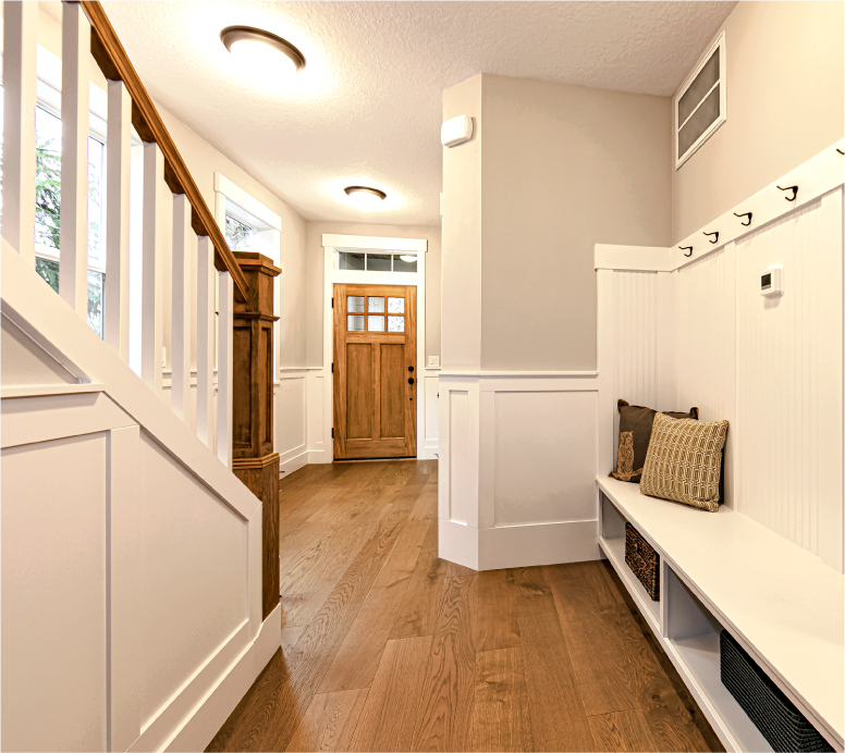 The interior entry of a house built by Greenwood Homes 